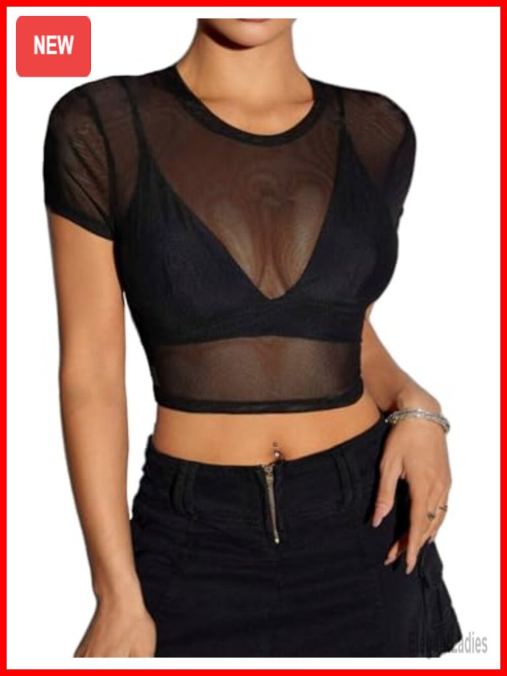 Mesh Crop Top See Through Short Sleeve Y2K Clubwear Shirt
